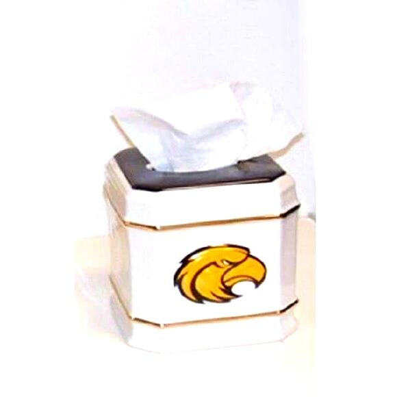 NCAA Southern Miss Eagles 6 x 6 Tissue Box Cover Holder Ceramic Bath NEW - Picture 3 of 3
